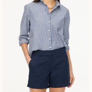 NWT J. CREW Women's Navy Blue 5” Chino Shorts Size 6 Preppy Cotton
